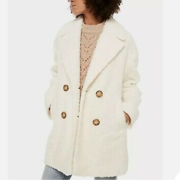 New Kate Spade Brooks Street Teddy Coat French Cream XS - Picture 7 of 14